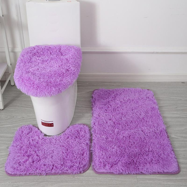 Bathroom Rugs,Soft Microfiber Shaggy Bath Mat PVC NonSlip Bath Rugs, Machine Wash, Dries