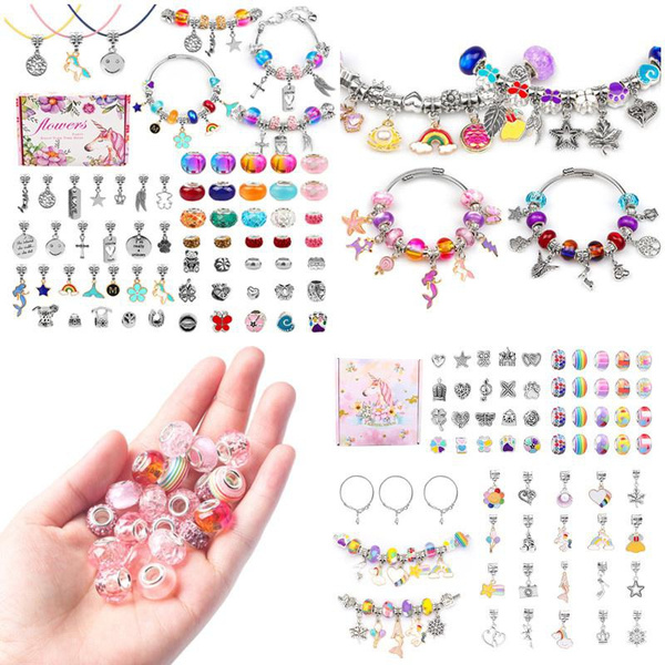 Charm Bracelet Making Kit Including Jewelry Beads Snake Chains
