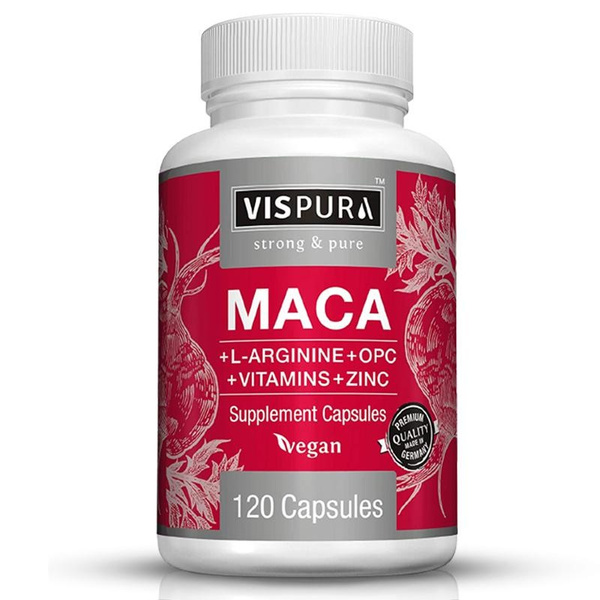 Maca Root Capsules 5000 mg + LArginine, Vitamins B6 + B12, OPC and
