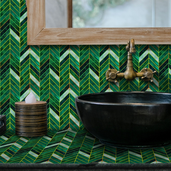 10/50Pcs Art Deco Peel and Stick Thick Kitchen Backsplash Self Adhesive