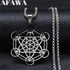 Steel, Chain Necklace, Flowers, Yoga