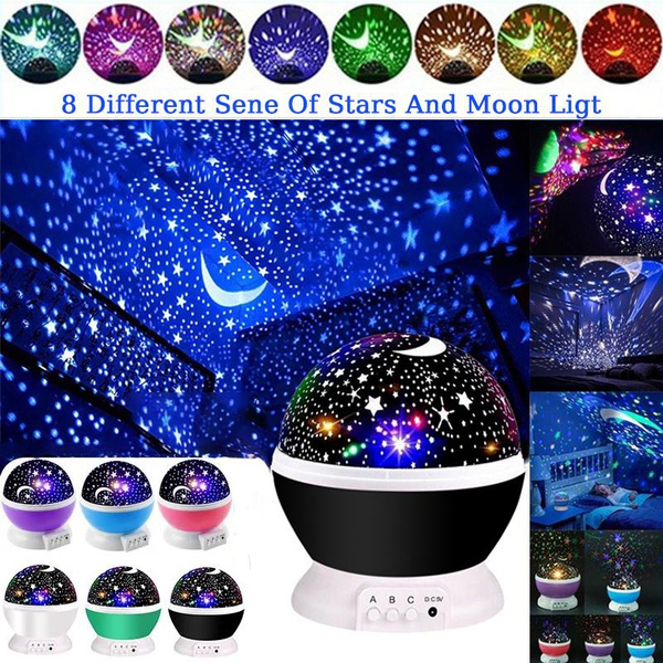 Multicolor LED Rotating Projector Starry Sky Night Lamp Romantic