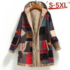 Pocket, Fleece, hooded, Winter