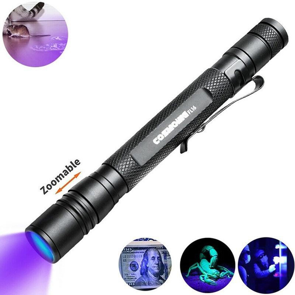 Lampe Torche LED Zoomable Garberiel 30W Rechargeable, Ultra-lumineuse, Avec UV 395nm