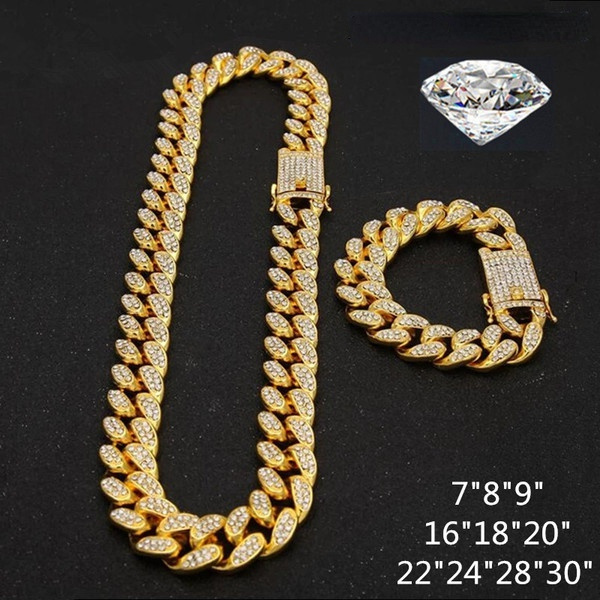 Fashion Luxury Exaggerated Gold / Silver / Rose gold 13MM Width Miami