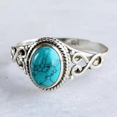 Sterling, turquoisering, Fashion, wedding ring