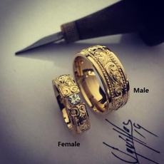 Engagement, wedding ring, gold, 18k gold ring