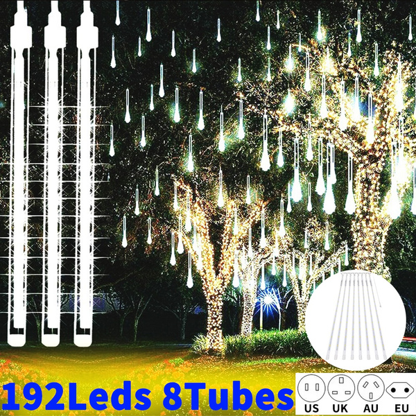 8 Tubes 192 Leds Meteor Shower Rain Lights, Falling Raindrop Fairy