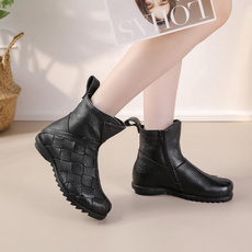 ankle boots, Plus Size, leather, short boots