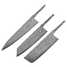 Steel, handforgedchefsknifeblank, 3piecesetknife, japanesedamascussteelknifeblank