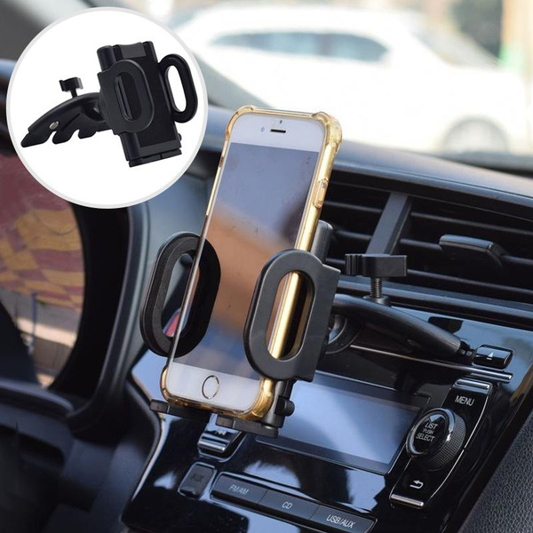 Mobile Phone Display GPS Stand 360° Adjustable Rotating CD Player Slot Car Holder Phone Holder
