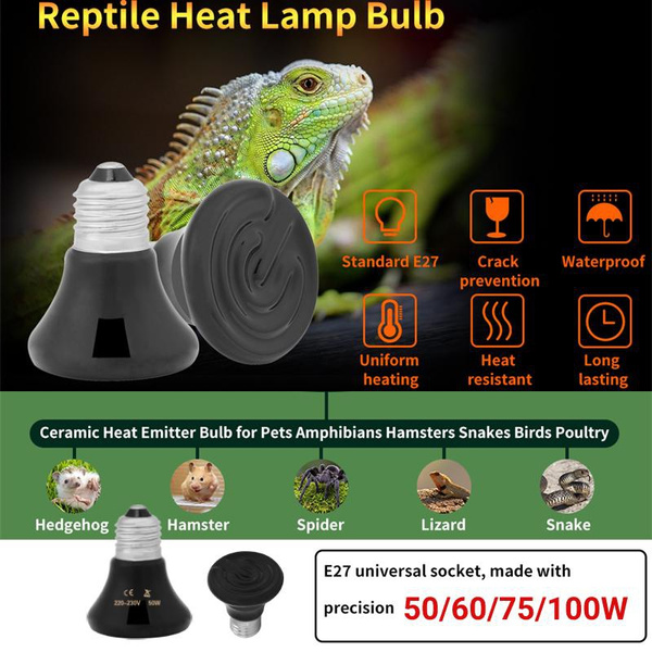 Terrarium Reptile Heat Bulb Infrared Ceramic Heat Emitter Bulb 220V Pet