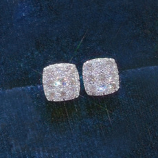 Sterling, DIAMOND, Stud Earring, sterling silver