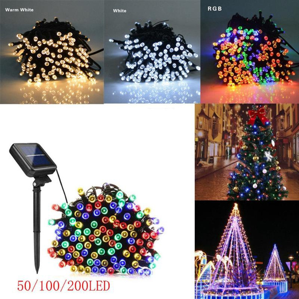 50/100/200 LED Solar Power Fairy Lights String Garden Outdoor Party