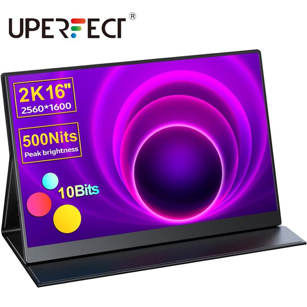 UPERFECT 2K Portable Monitor, Upgraded 16" 10 Bits Colors 500 Nits