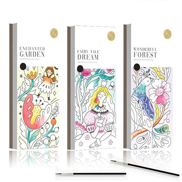 1/3PCS Pocket Watercolor Painting Book, 2022 New Wonderful Forest Paint ...