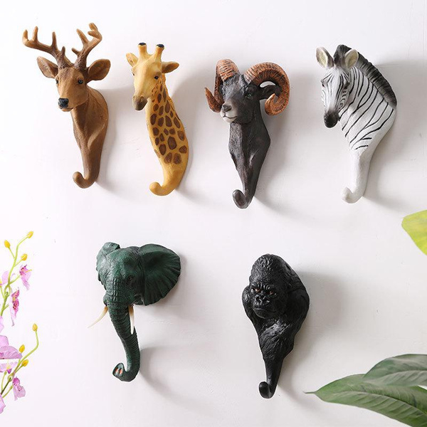 Vintage Resin Wall Coat Rack Wall Hook Home Wall Decoration Stereo ...