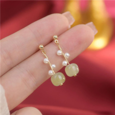 Fashion, Pearl Earrings, wedding earrings, jade