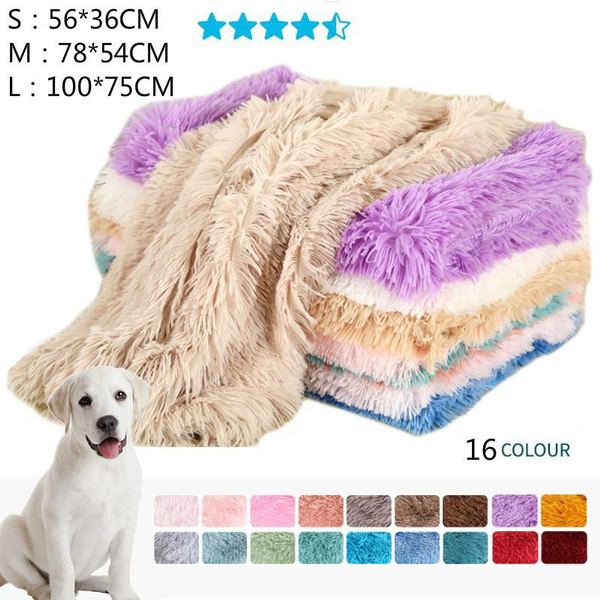 S/M/L 16 Colors Fluffy Plush Dog Blanket Pet Sleeping Mat Cushion