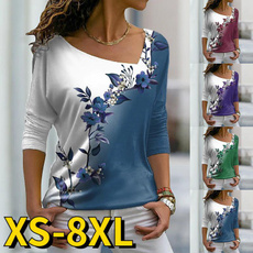 Tops & Tees, Plus size top, Cotton T Shirt, Long Sleeve