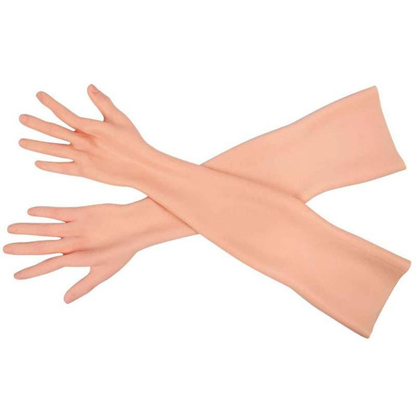 1pair lifelike female fake hands silicone gloves hand model for