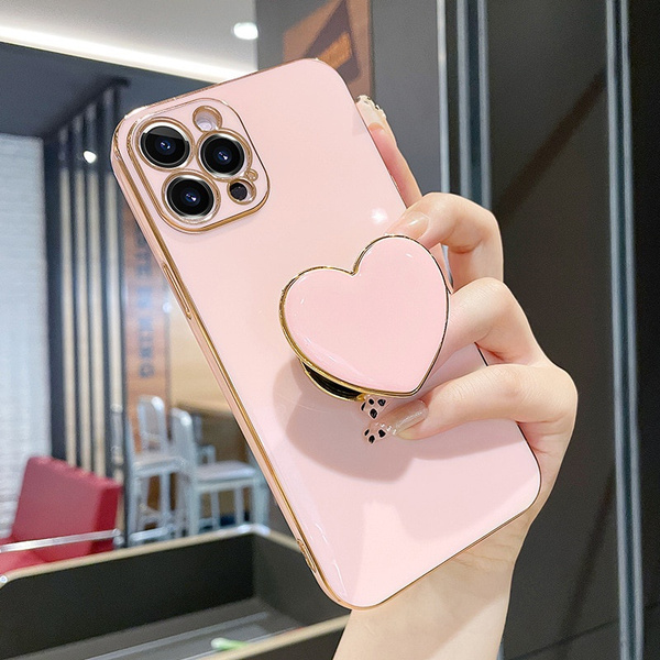 3D Love Heart phone case with stand for IPhone 14, 13 Pro, Max, XS, XR ...