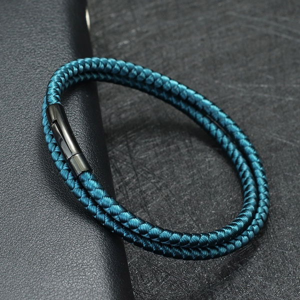 Grade A 4mm Keel Rope Bracelet Men Women Stainless Steel Braclet Press ...