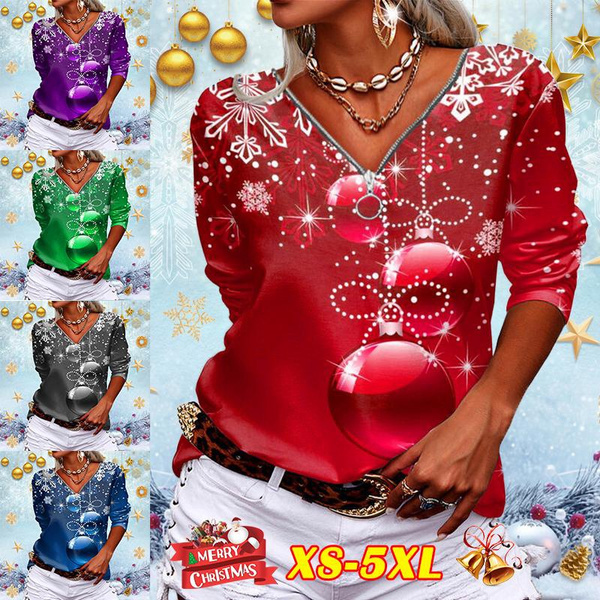 christmas blouses plus size