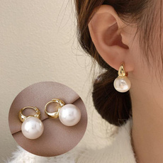 Elegant, Hoop Earring, Jewelry, Pearl Earrings