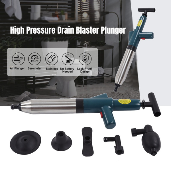 Toilet Plunger, Drain Blaster Kit, High Pressure Toilet Unclogger ...