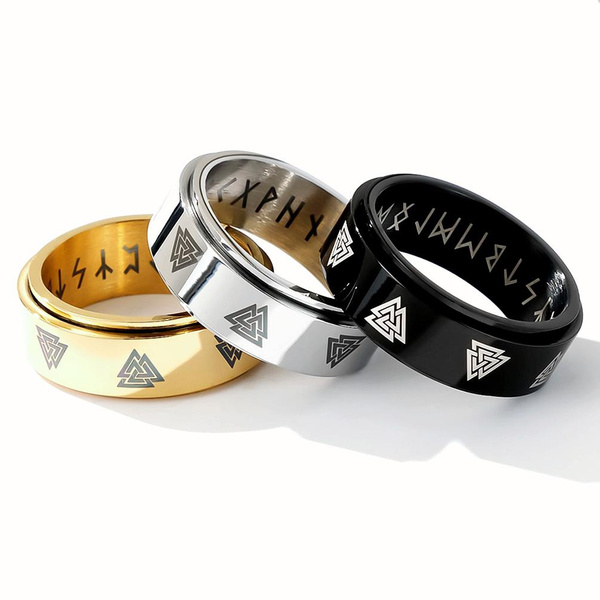 Scandinavian Vikings Rune 316L Stainless Steel Valknut Odin Symbol ...