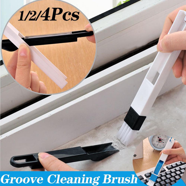 1/2/4Pcs Window Cleaning Tools Gap Brush Groove Cleaning Brush Slim Small  Brush With Cleaning Dustpan For Computer Keyboard Screen Window Air  Conditioner Kitchen Cleaning