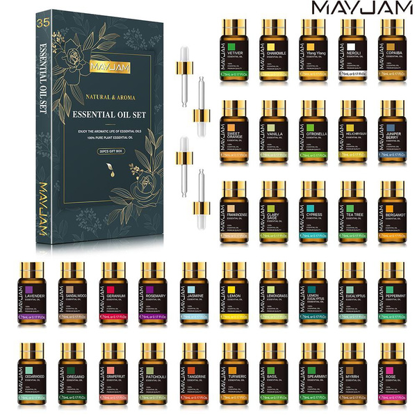 MAYJAM 35 Bottles Essential Oils Set For Humidifier Lavender Eucalyptus