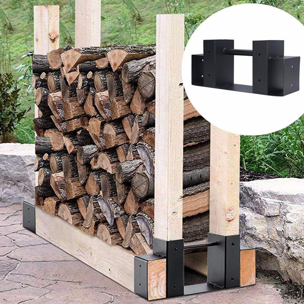 Firewood Log Storage Rack Bracket Kit Firewood Rack Safe Weatherproof
