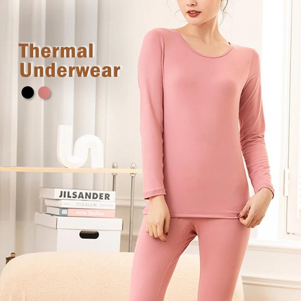 Women's Thermal Underwear Set Crew Neck Long Sleeve Base Layer Cold
