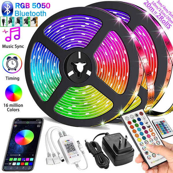 Smart LED Strip Lights, Bluetooth Dimmable Color Changing by 20/40Key Remote Controller Ultra