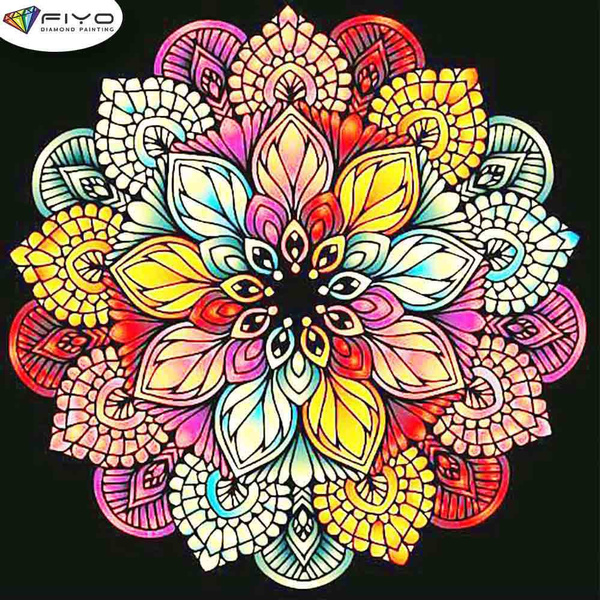FIYO Mandala Diamond Painting Kits For Adults DIY 5D Diamond Mosaic ...
