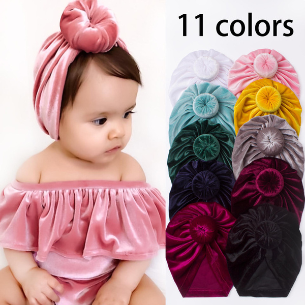 New Baby Velvet Hat Hair Accessories Children Donut Decorative Hat