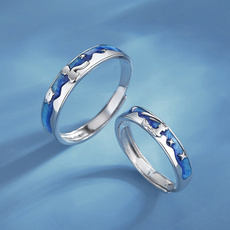 Blues, Couple Rings, Adjustable, Jewelry