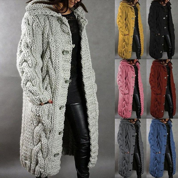 Zip Hooded Cable Knit Cardigan Casual Long Sleeve Crop - Temu