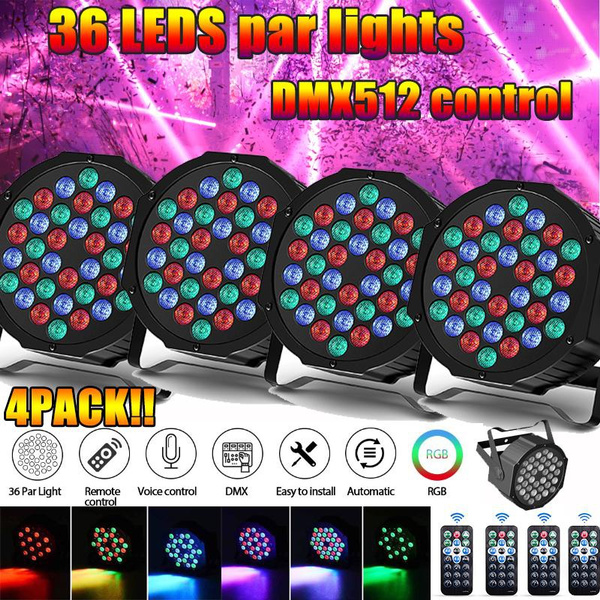 PAR Light 36LEDs RGB with Wireless Remote Sound Activated DMX Control for DJ Party Stage Effect