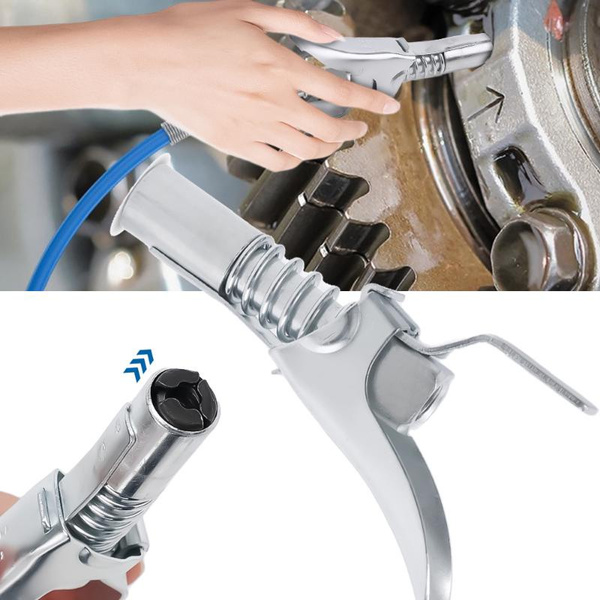 Grease Gun Coupler Manual Grease Pump Head 10000PSI Syringe Lubrication Nozzle Oil Filling Tool
