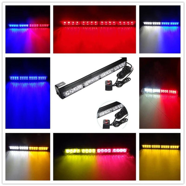 Luce Stroboscopica 16 LED Per Auto - Lampeggiante Emergenza Con Ventosa Per Camion E Rimorchi - Foto 9