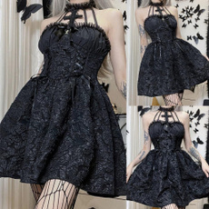 Goth, halter dress, Lace, Halter