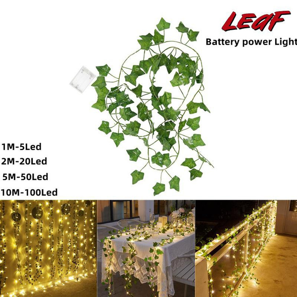 Artificial Ivy Garland Fake Plants, Ivy Leaves with LED String Lights