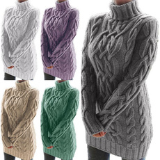 Women Sweater, Long Sleeve, Dress, knitted