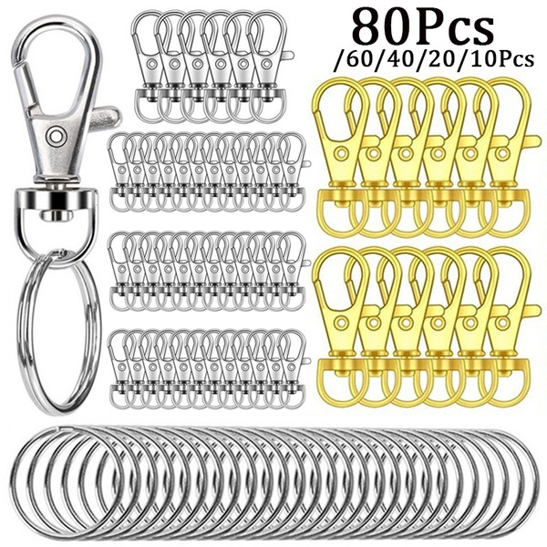 10/20/40/80PCS High Quality Metal Keychain Bulk Swivel Lanyard