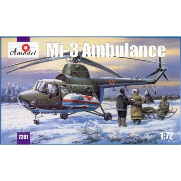 AMODEL 7297 Mi-3 ambulance Scale 1/72 - Plastic model kit helicopter | Wish