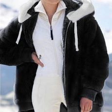 fur coat, zippersweatshirt, Plus Size, fur