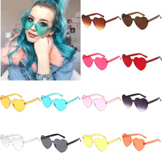 Heart, Fashion Sunglasses, Colorful, colorfultwotonesquareclearlensglasse